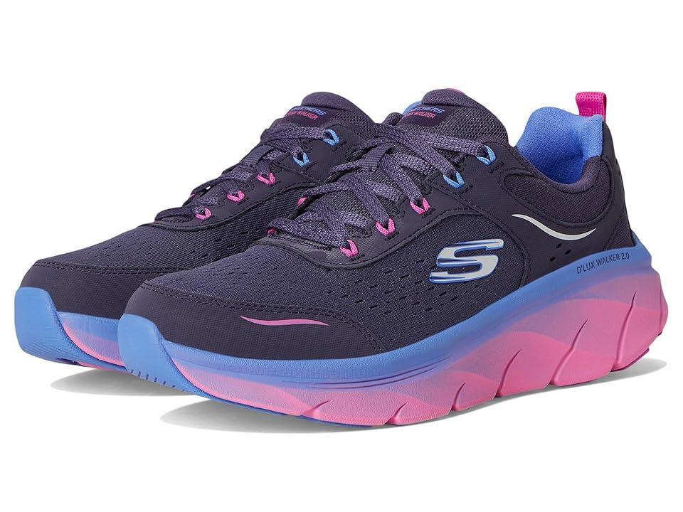 SKECHERS D'Lux Walker 2.0 Neon Sites Multi) Women's Shoes Product Image
