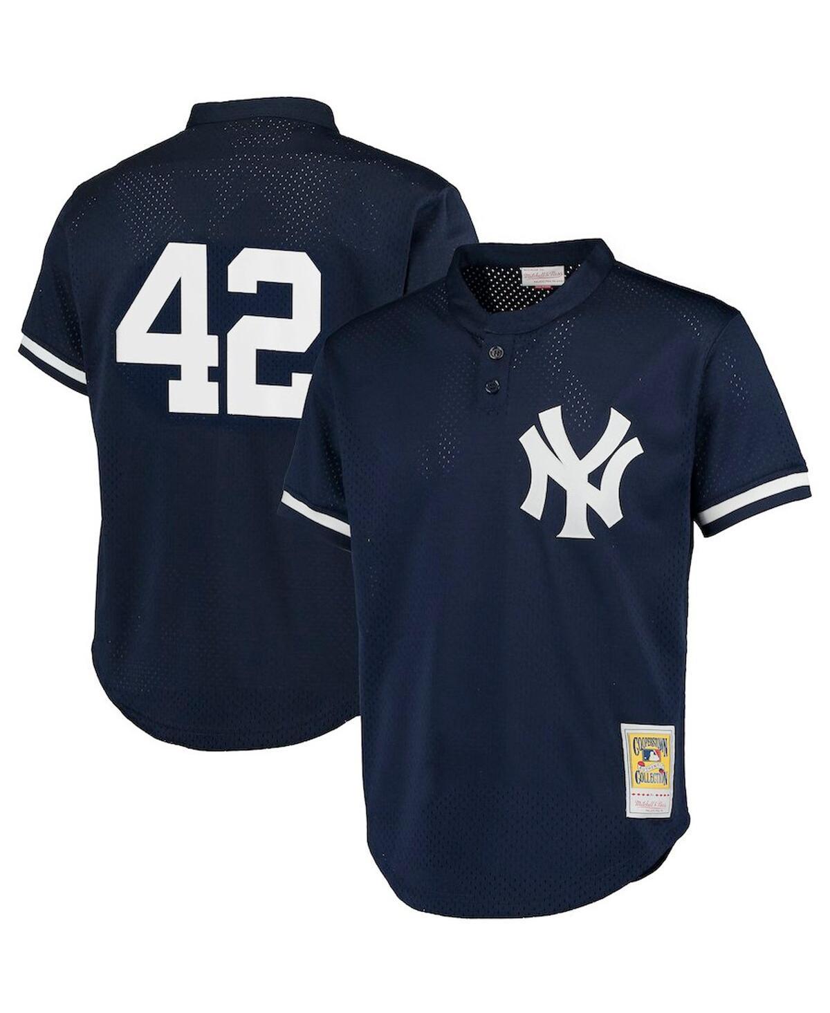 Men's Mitchell & Ness Mariano Rivera Navy New York Yankees Cooperstown Collection Big & Tall Mesh Batting Practice Jersey, Size: 3XB, Blue Product Image