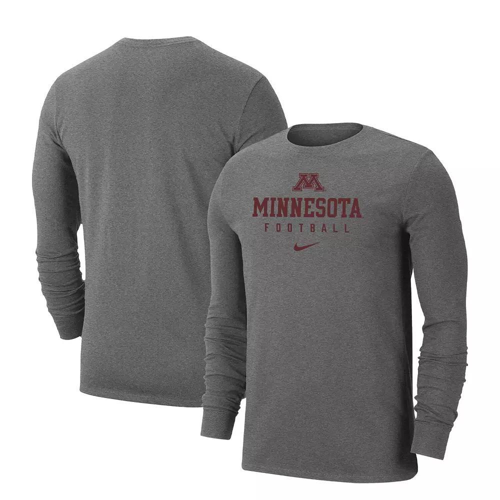 Men's Nike Heather Gray Minnesota Golden Gophers Changeover Long Sleeve T-Shirt, Size: Large, Grey Product Image