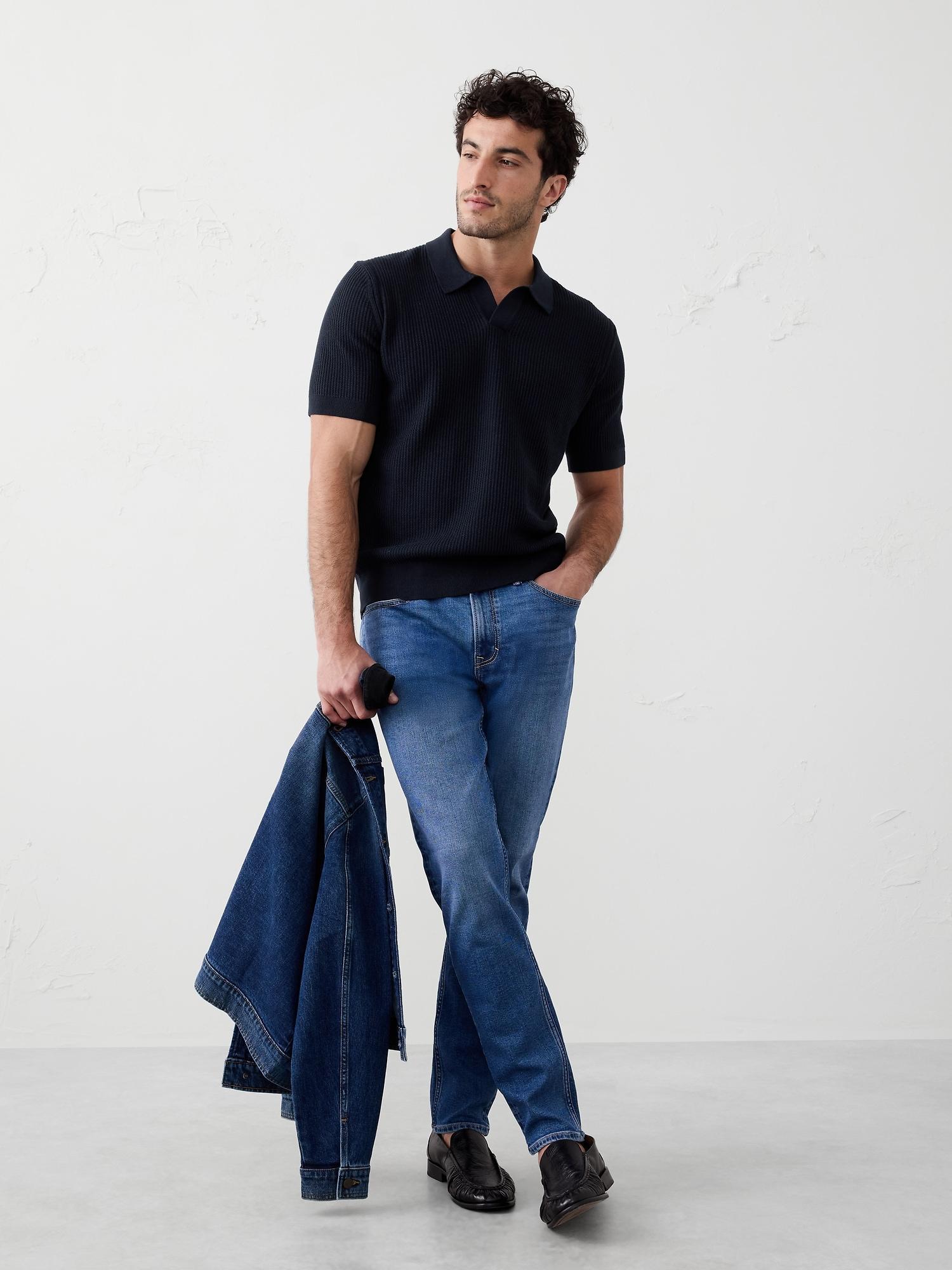 Refined Johnny-Collar Polo Product Image
