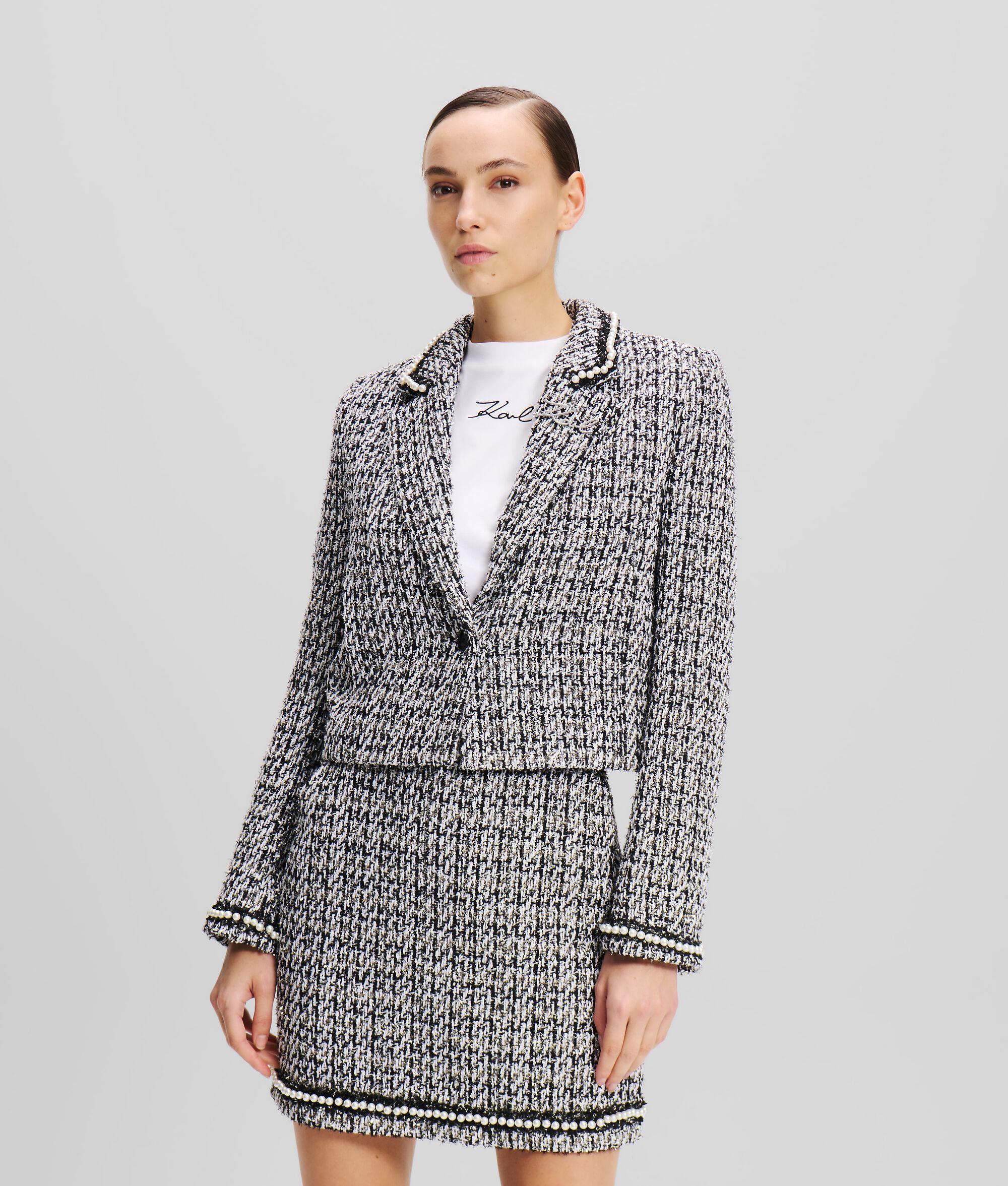 PEARL EMBELLISHED BOUCLÉ JACKET Product Image