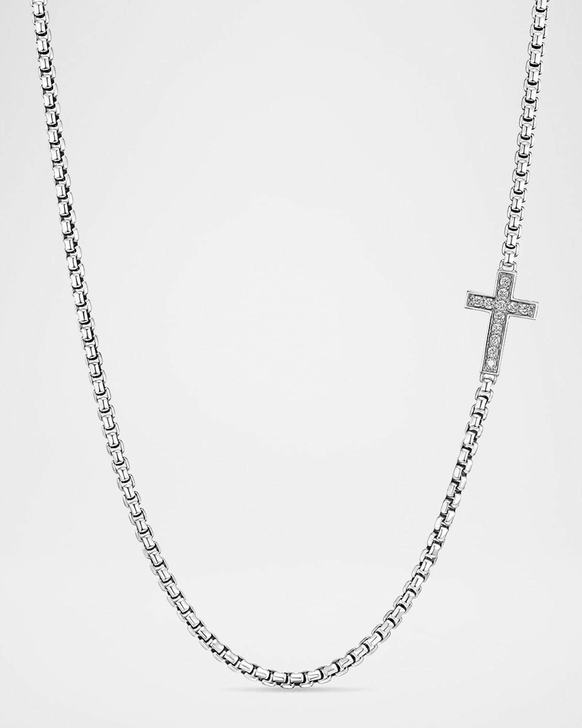 5mm Mens Cross Station Necklace, 22L Product Image