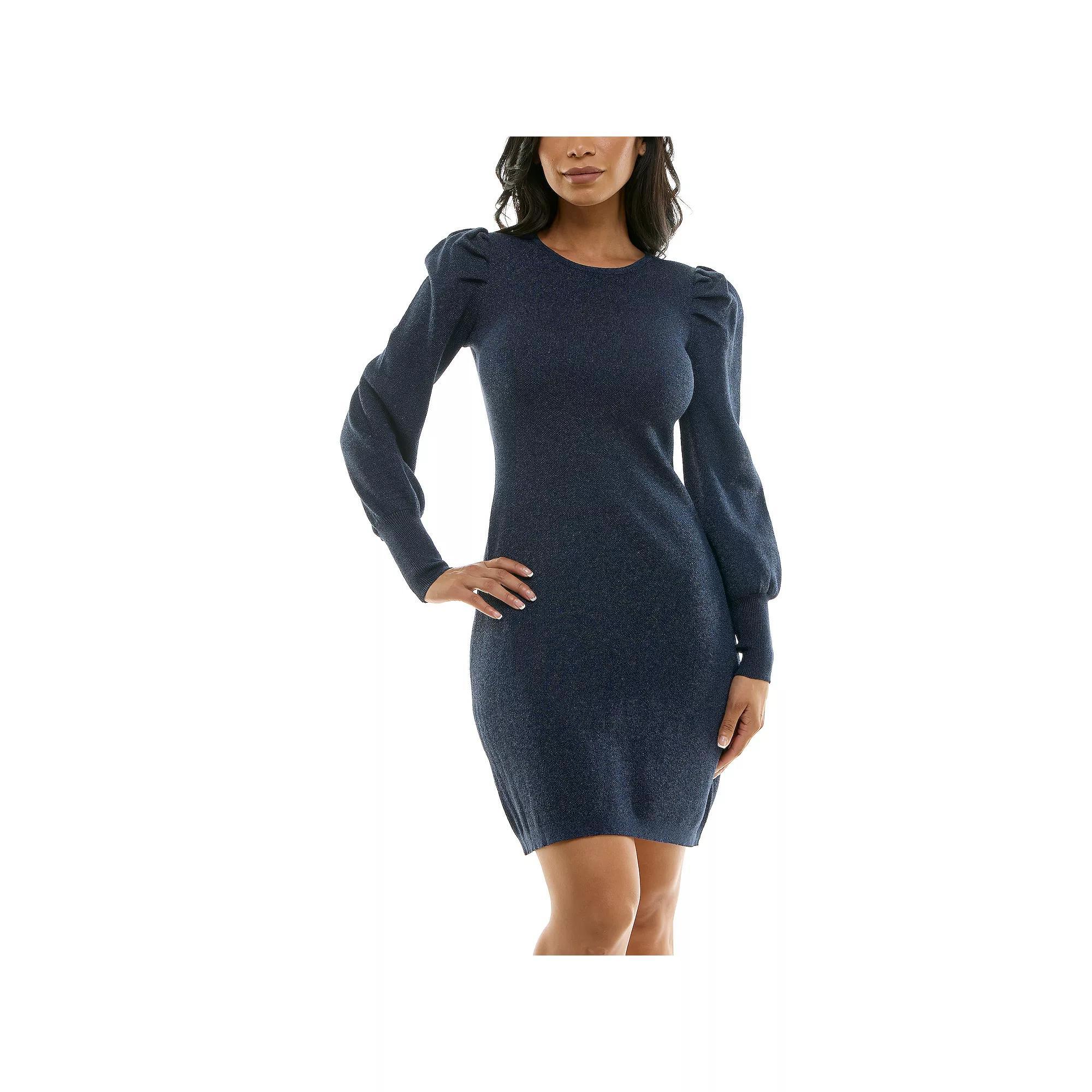 Women's Maison Tara Lux Sweater Dress, Size: Medium, Blue Product Image