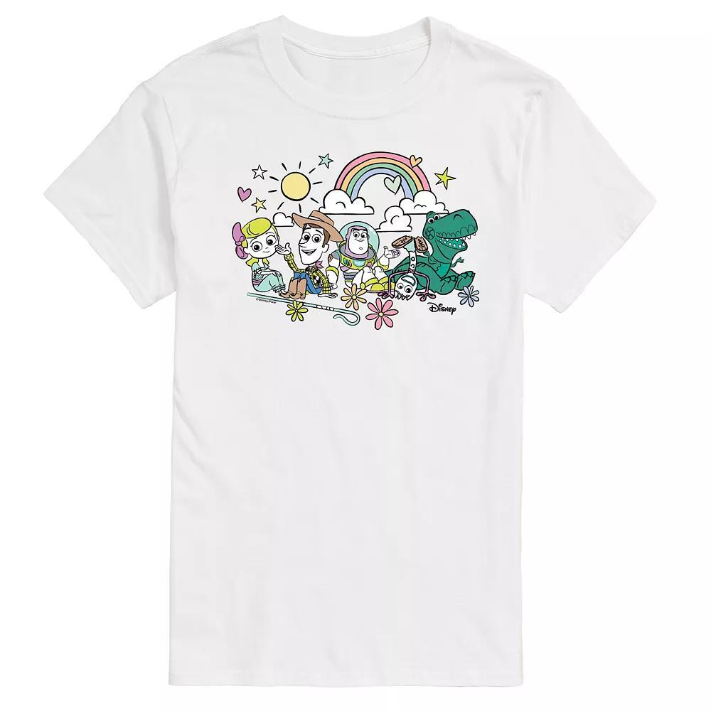 Disney / Pixars Toy Story 4 Mens Group Sitting Graphic Tee Ivory Product Image