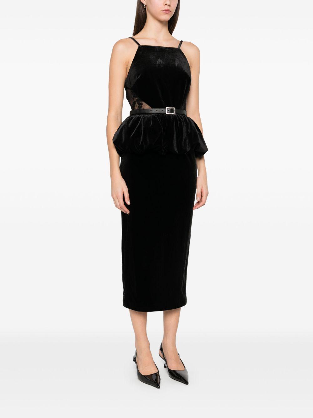 velvet peplum midi dress Product Image
