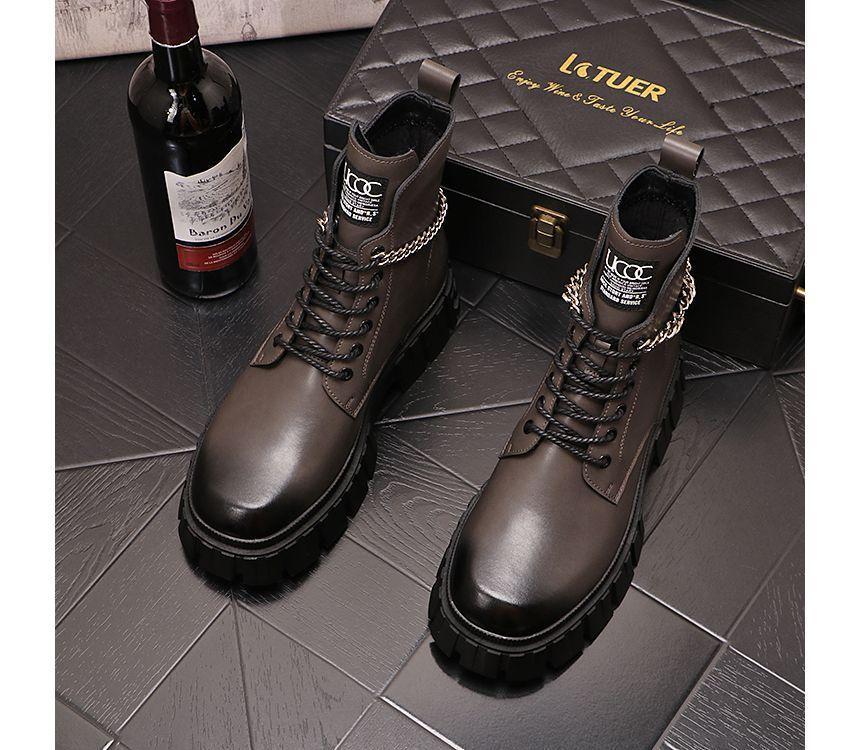 Lace-Up Platform Short Boots Product Image