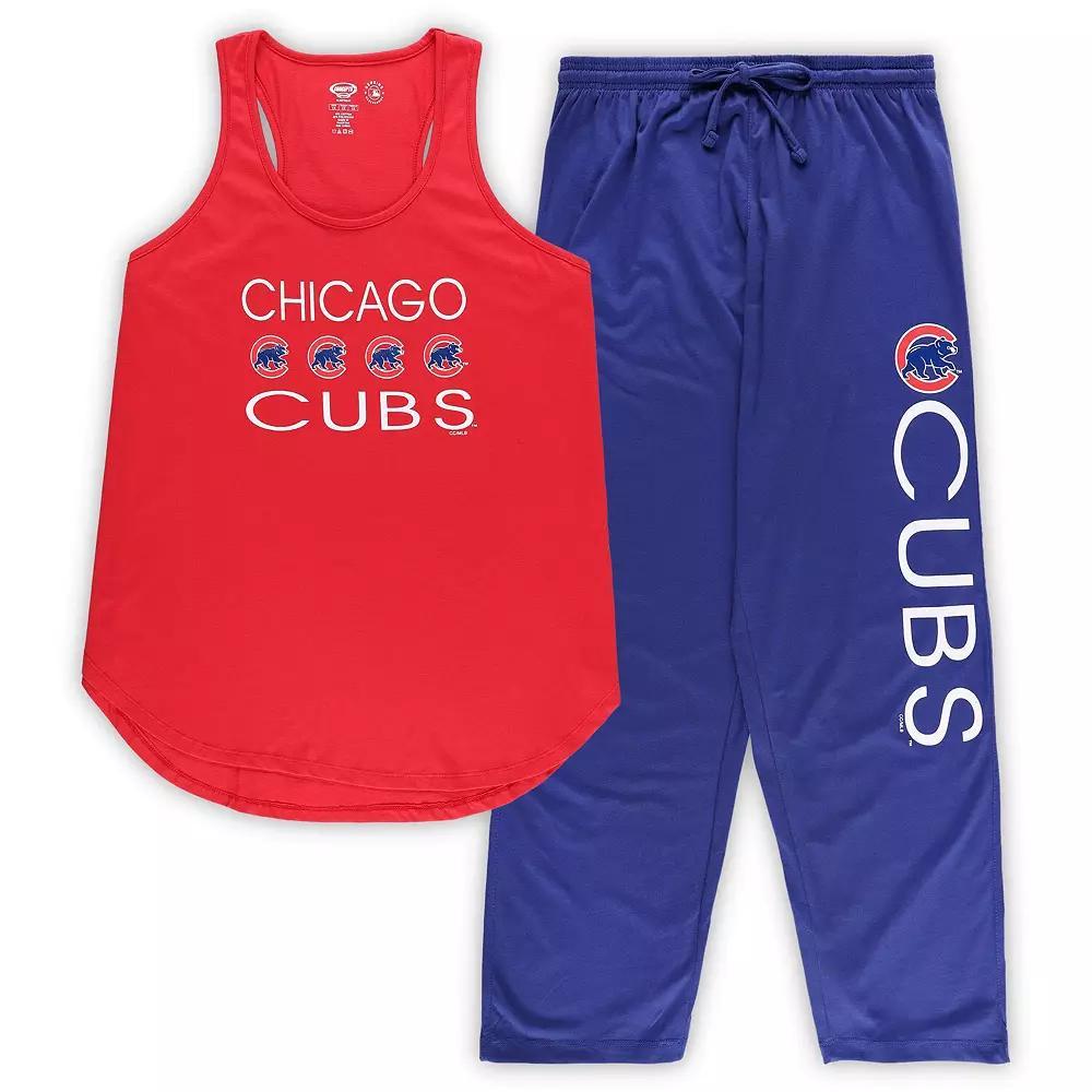 Women's Concepts Sport Red/Royal Chicago Cubs Plus Size Meter Tank Top & Pants Sleep Set, Size: 2XL Product Image