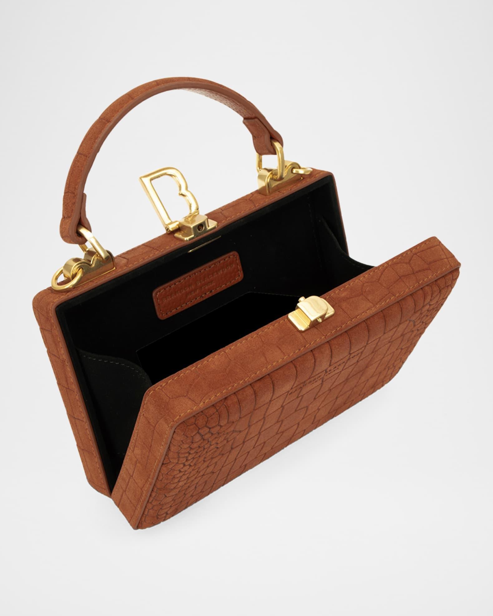 Croc-Embossed Suede Crossbody Bag Product Image