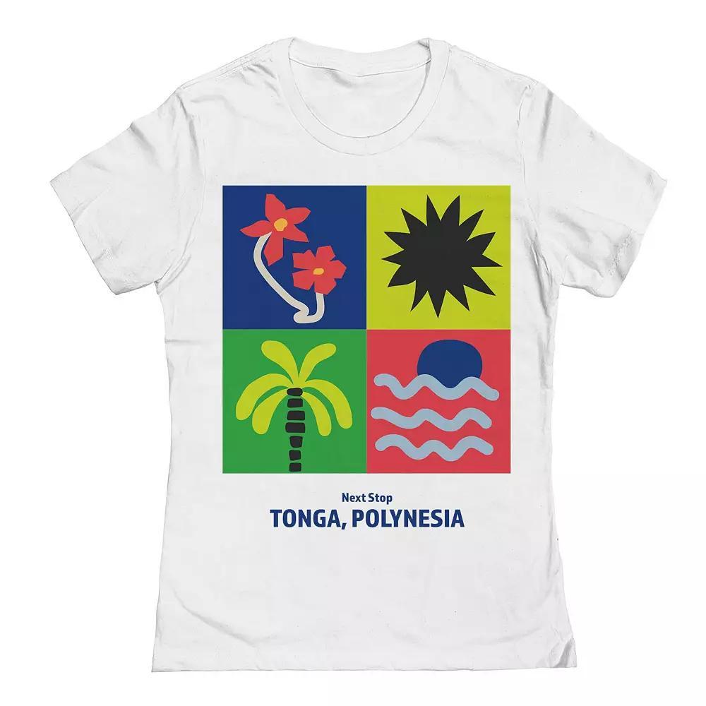 Junior's Tonga Graphic Tee, Women's, Size: Small, White Product Image