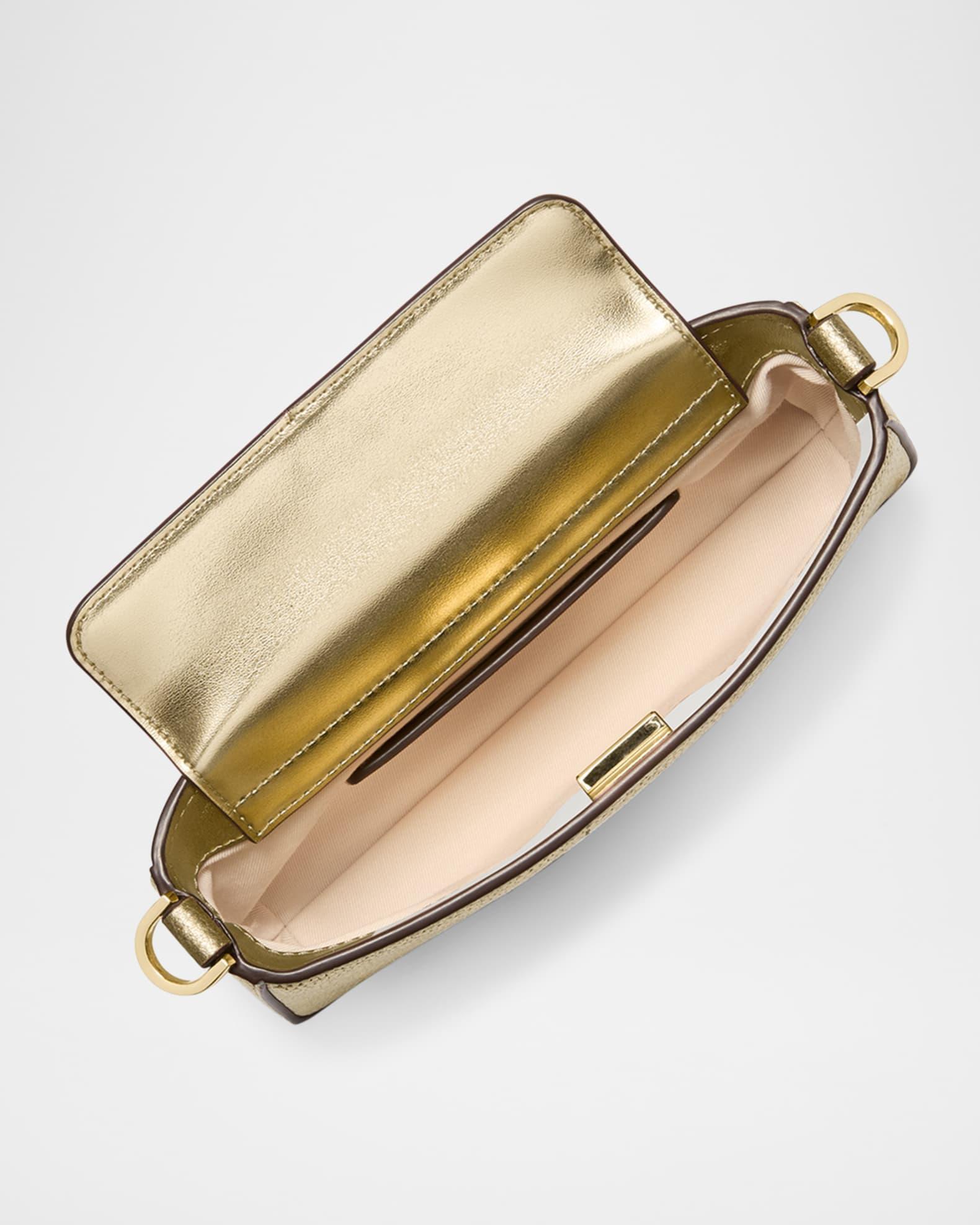 Small Metallic Leather Pouchette Crossbody Bag Product Image