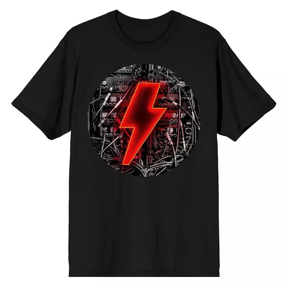 Men's AC/DC Red Power Logo Tee, Size: Medium, Black Product Image