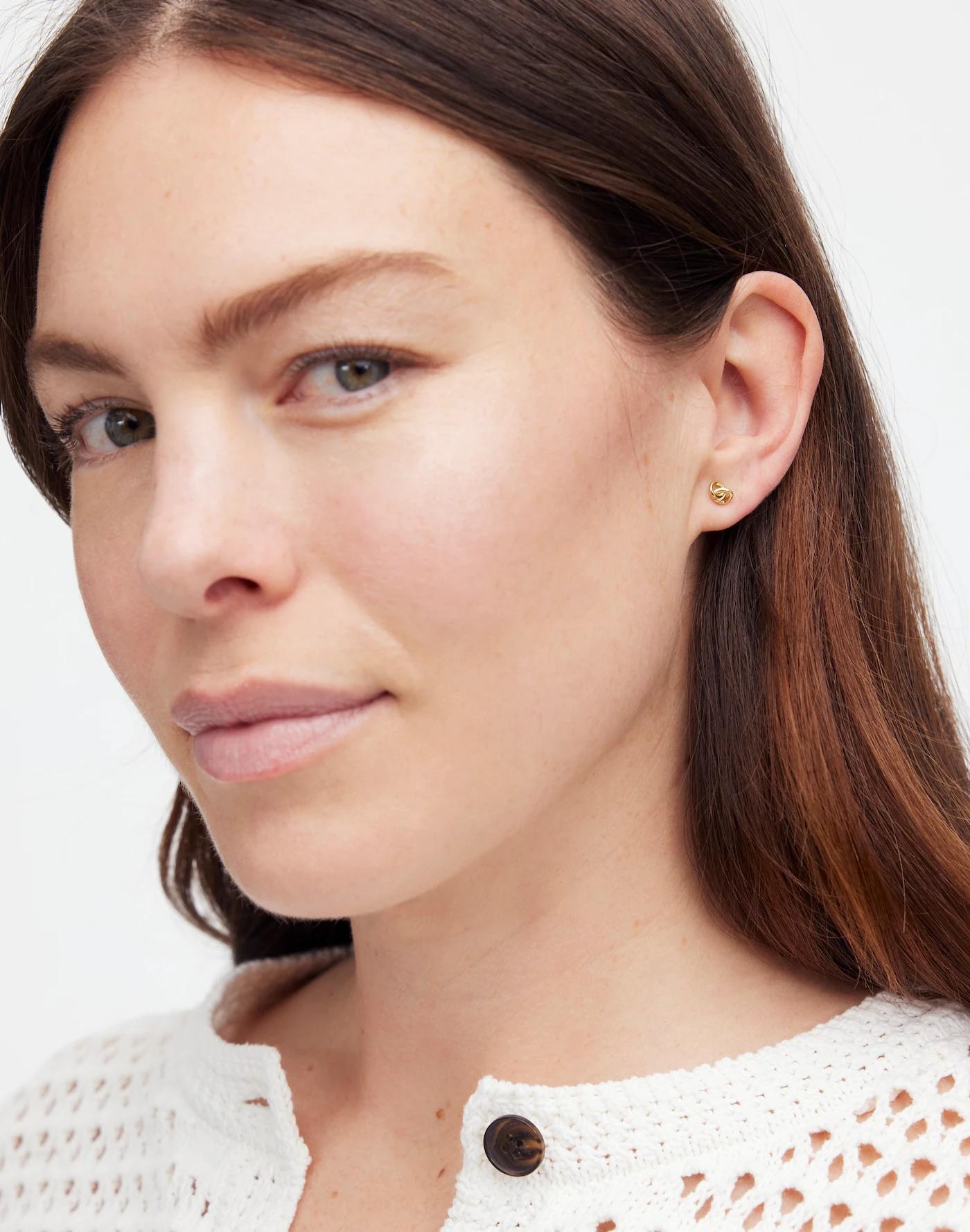 Demi-Fine Knot Stud Earrings Product Image