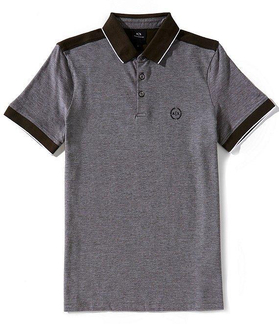 Armani Exchange Contrasting Color Short Sleeve Polo Shirt Product Image