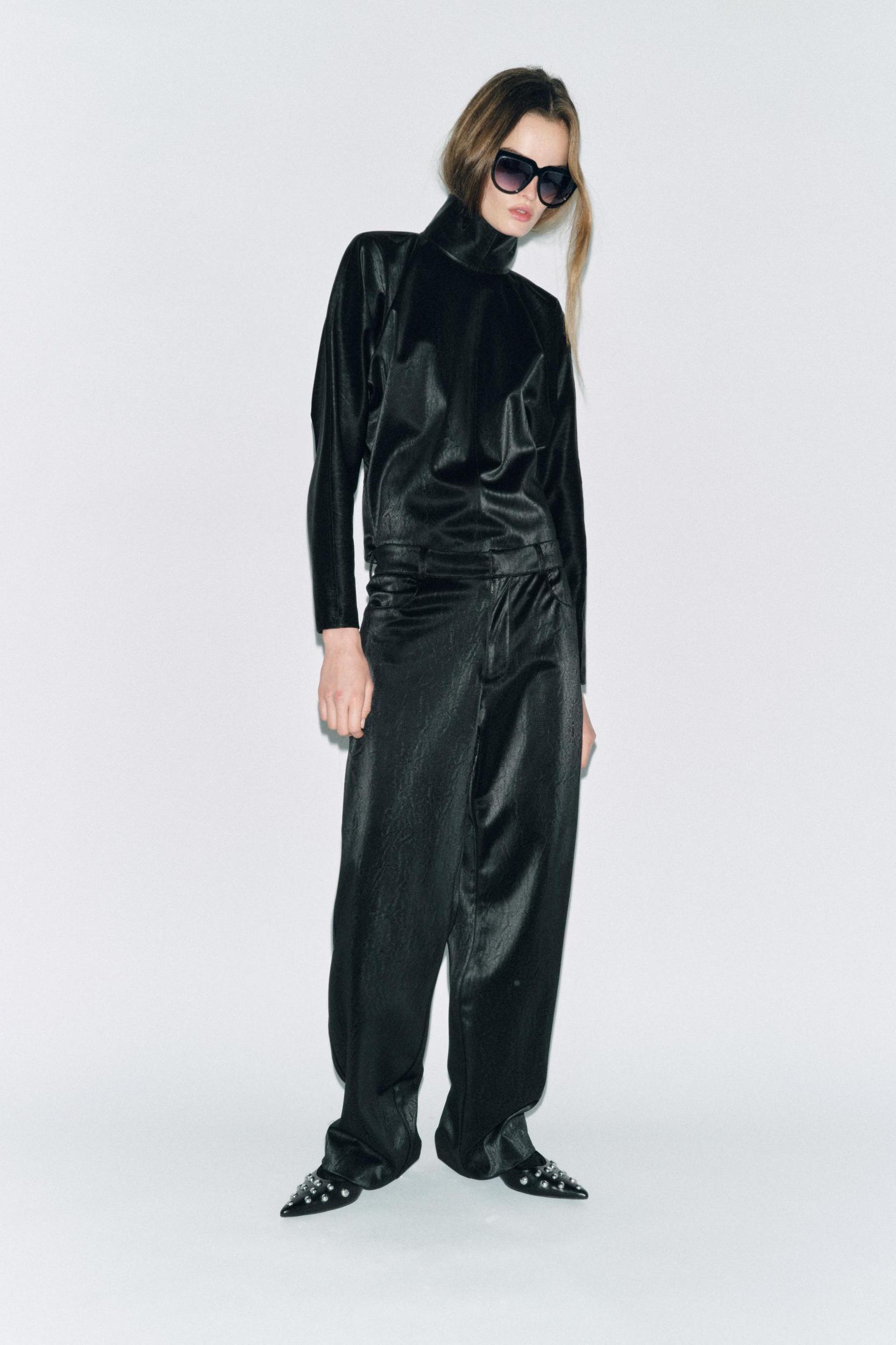 FAUX LEATHER TOP ZW COLLECTION Product Image