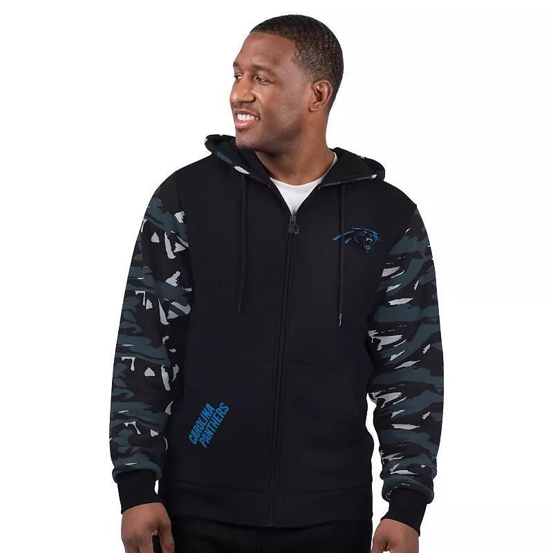 Men's Starter Black Carolina Panthers Thursday Night Gridiron Full-Zip Hoodie, Size: Medium Product Image