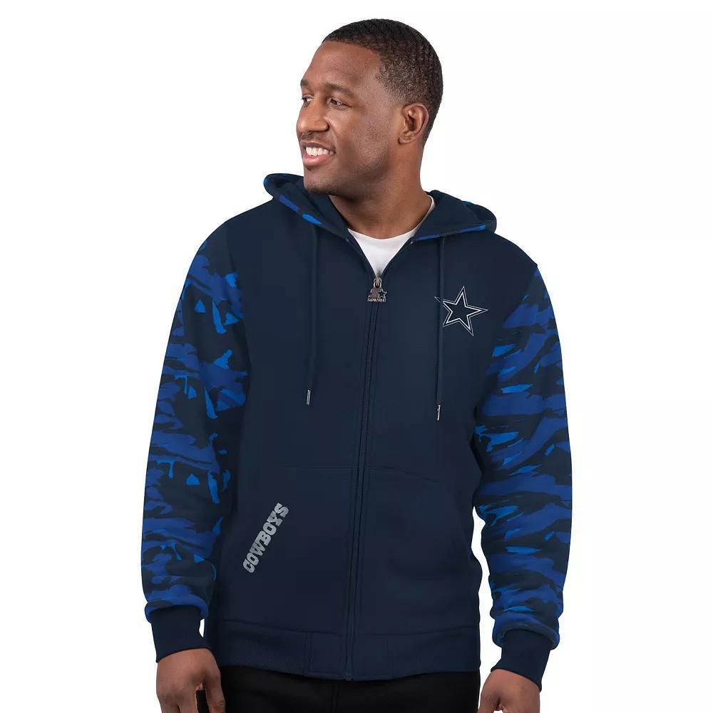 Mens Starter Dallas Cowboys Thursday Night Gridiron Full-Zip Hoodie Blue Product Image