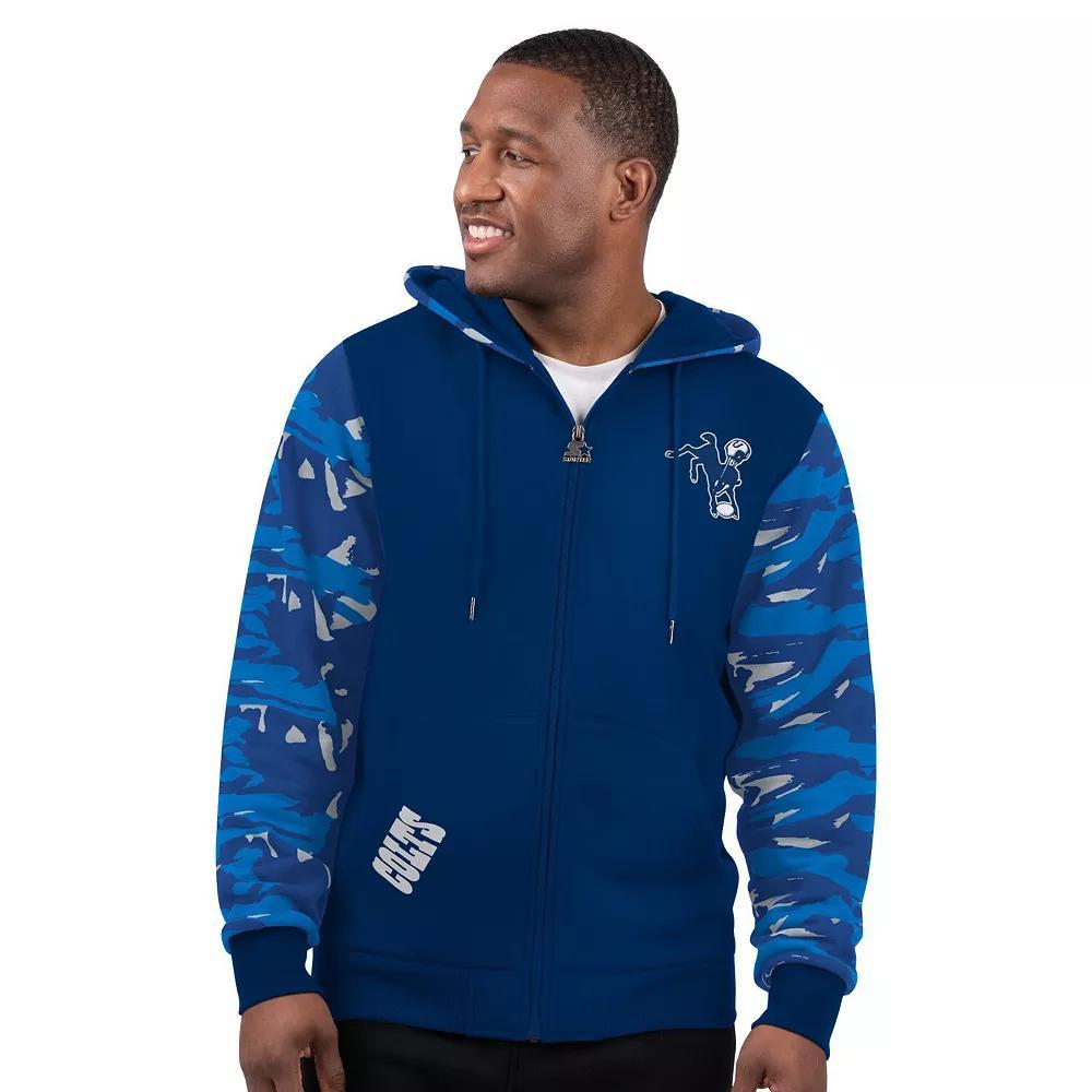 Men's Starter Navy New England Patriots Thursday Night Gridiron Vintage Logo Full-Zip Hoodie, Size: Small, Blue Product Image