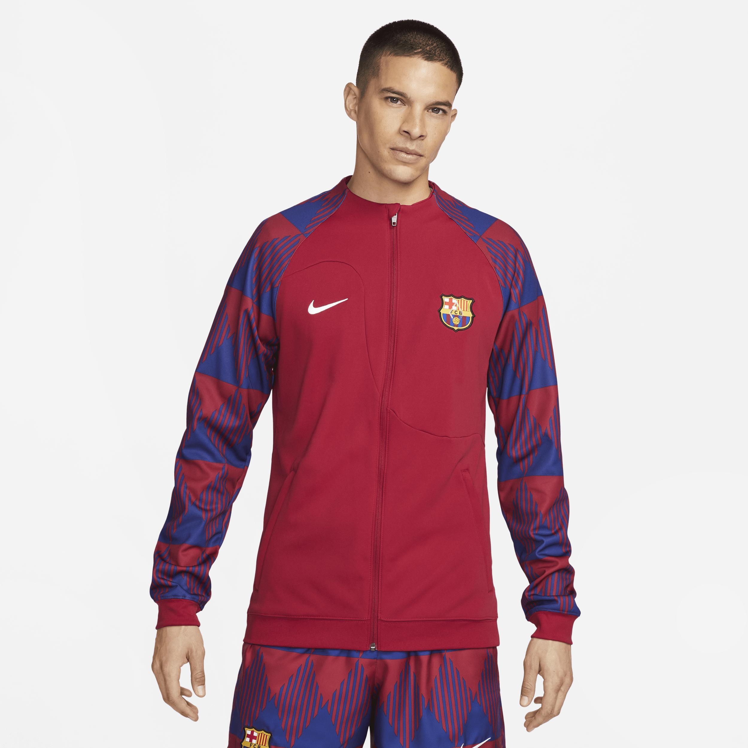 Men's Nike Red Barcelona 2023/24 Academy Pro Anthem Raglan Performance Full-Zip Jacket, Size: 2XL, Bar Red Product Image