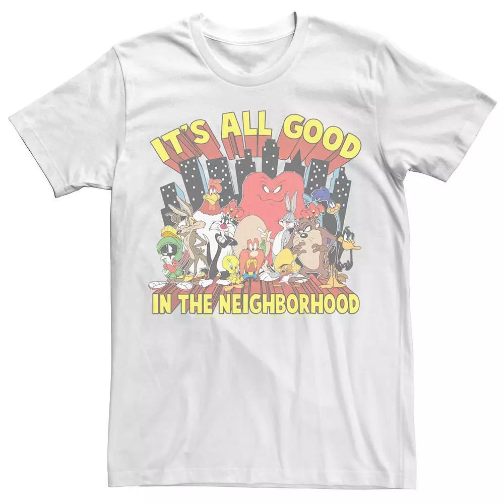 Men's Looney Tunes The Neighborhood Group Tee, Size: 3XL, White Product Image