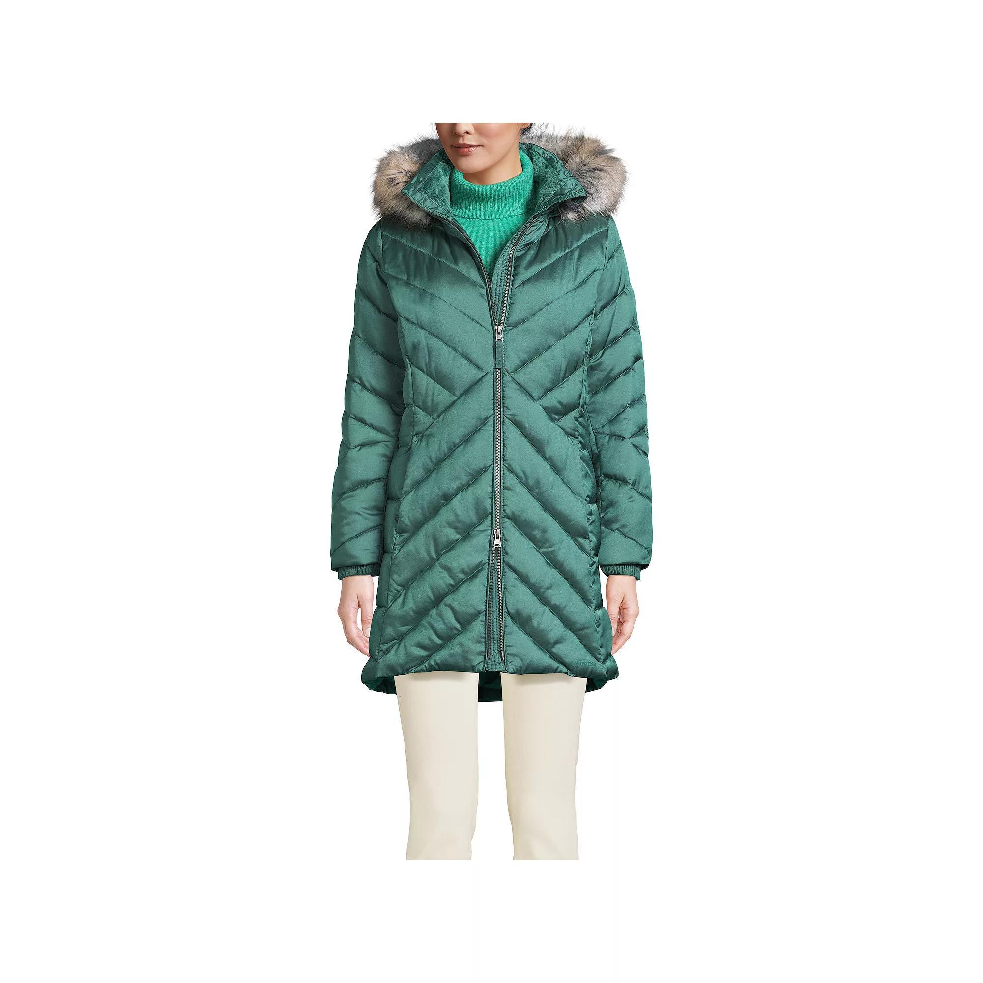 Women's Lands' End Insulated Plush Lined Winter Coat, Size: Small, Washed Green Product Image