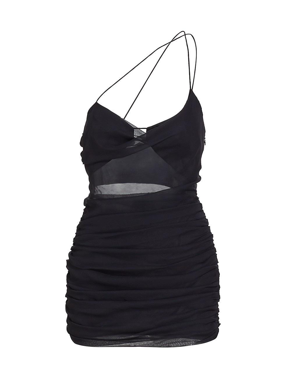 Womens Draped Silk Minidress Product Image