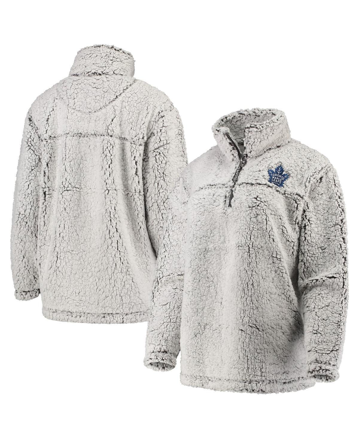 Women's G-III 4Her by Carl Banks Gray Toronto Maple Leafs Sherpa Quarter-Zip Pullover Jacket, Size: Small, Mpl Grey Product Image