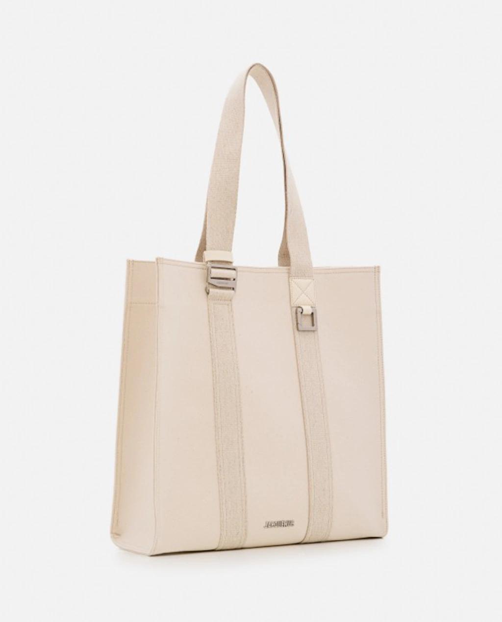 JACQUEMUS Le Cabas Cuerda Cotton Tote Bag In White Product Image