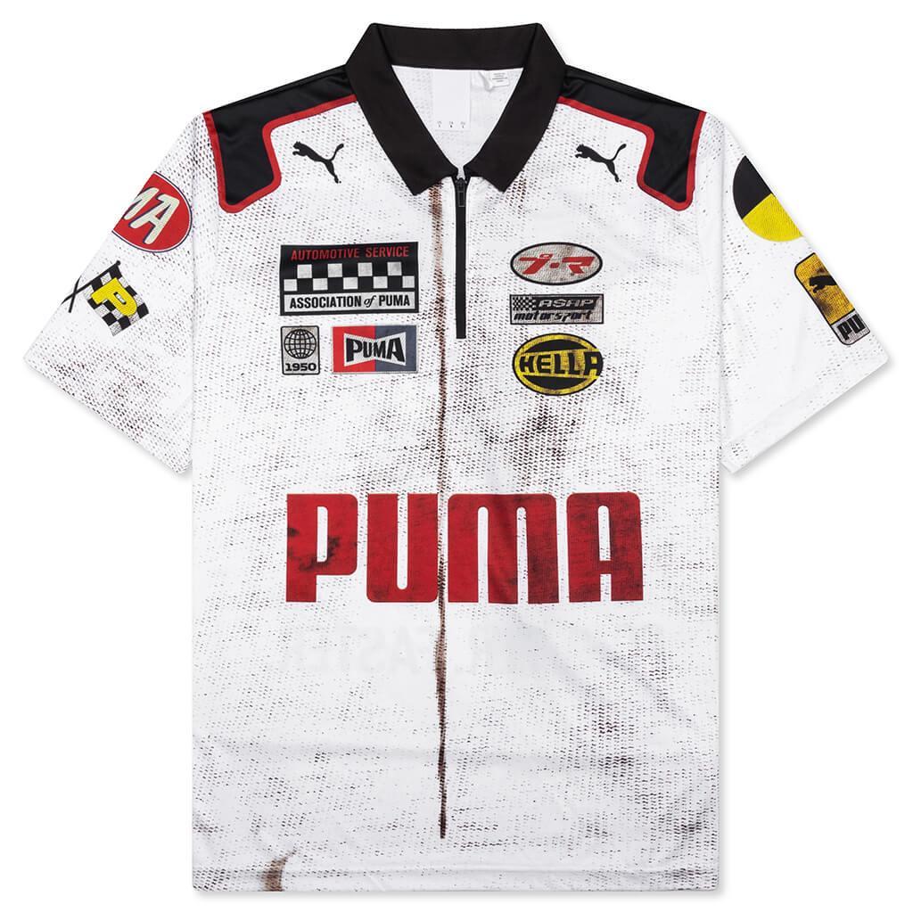 Puma x A$AP Rocky Team Zip Polo - White Male Product Image