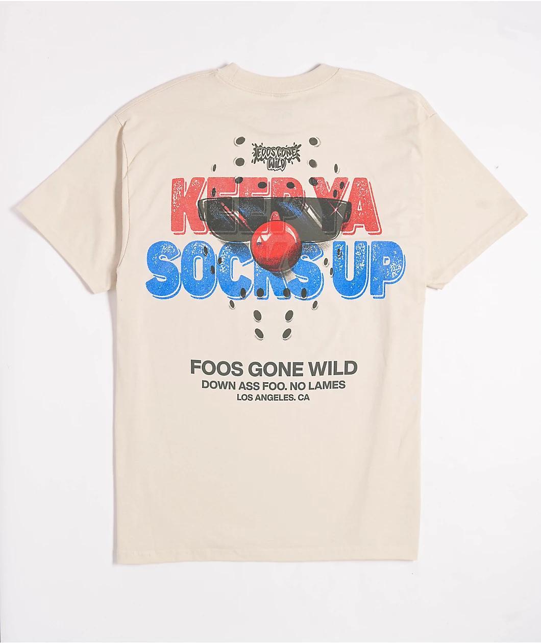 Foos Gone Wild Keep Ya Socks Up Natural T-Shirt Product Image