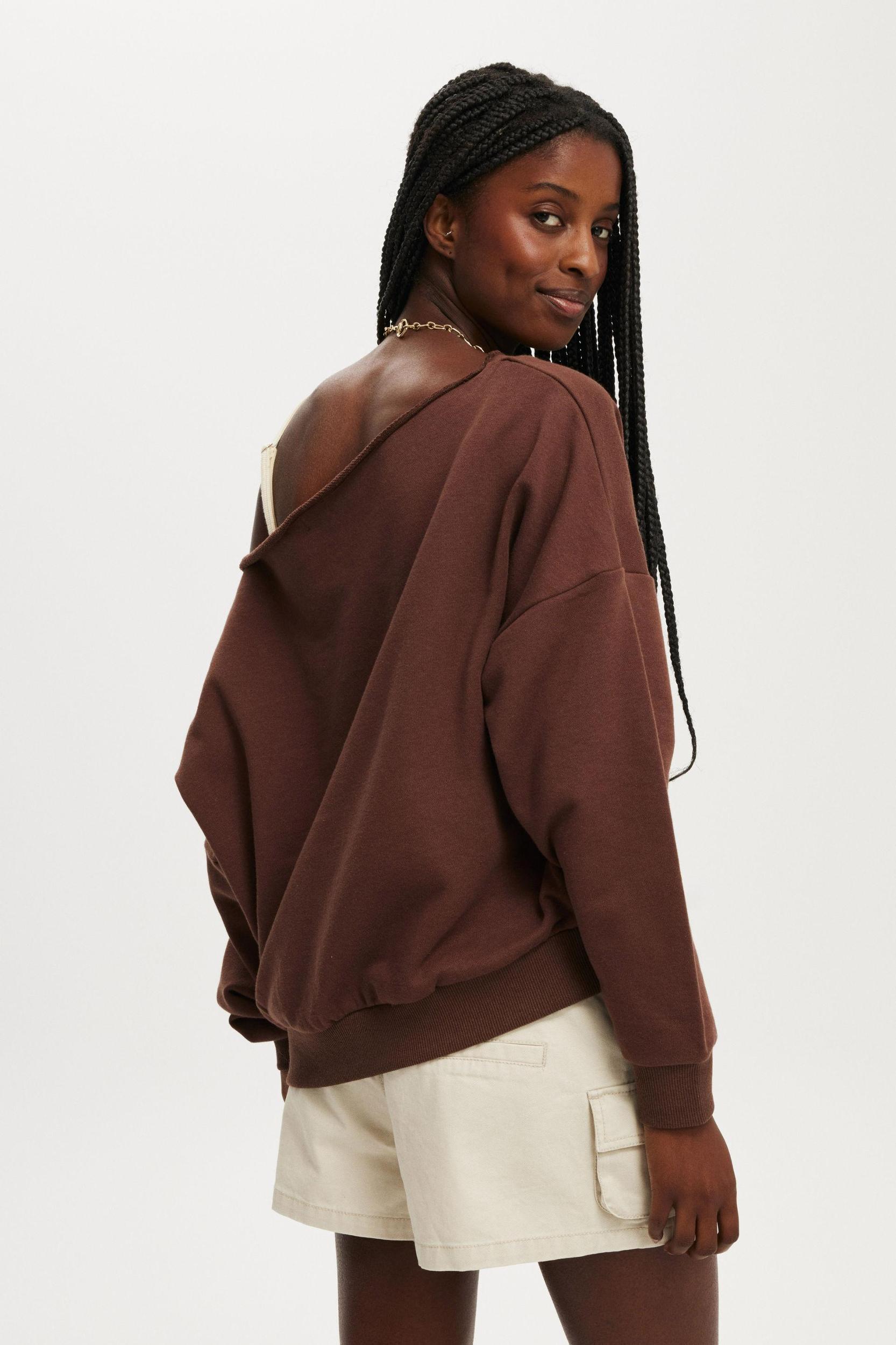 Classic Fleece Off The Shoulder Sweatshirt Product Image