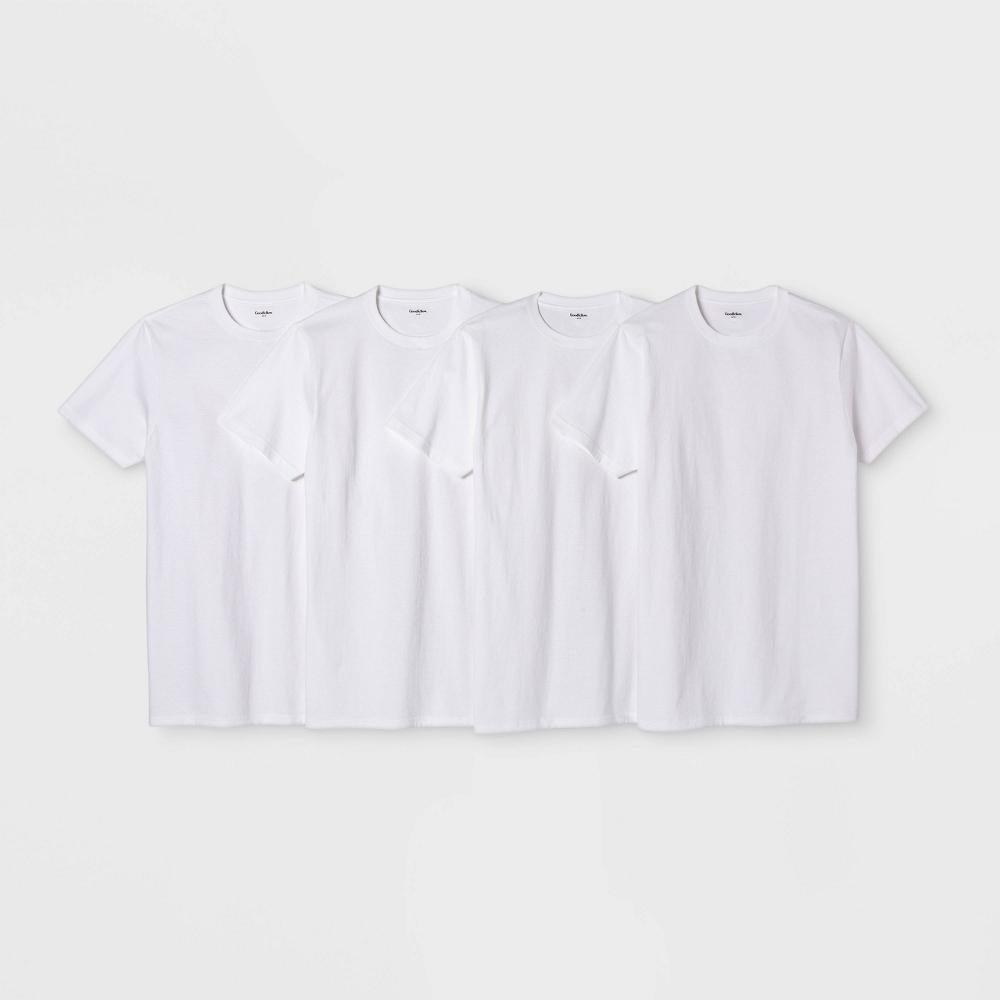 Men's Short Sleeve 4pk Crew Neck T-Shirt - Goodfellow & Co™ L: Cotton Jersey Pullover Product Image