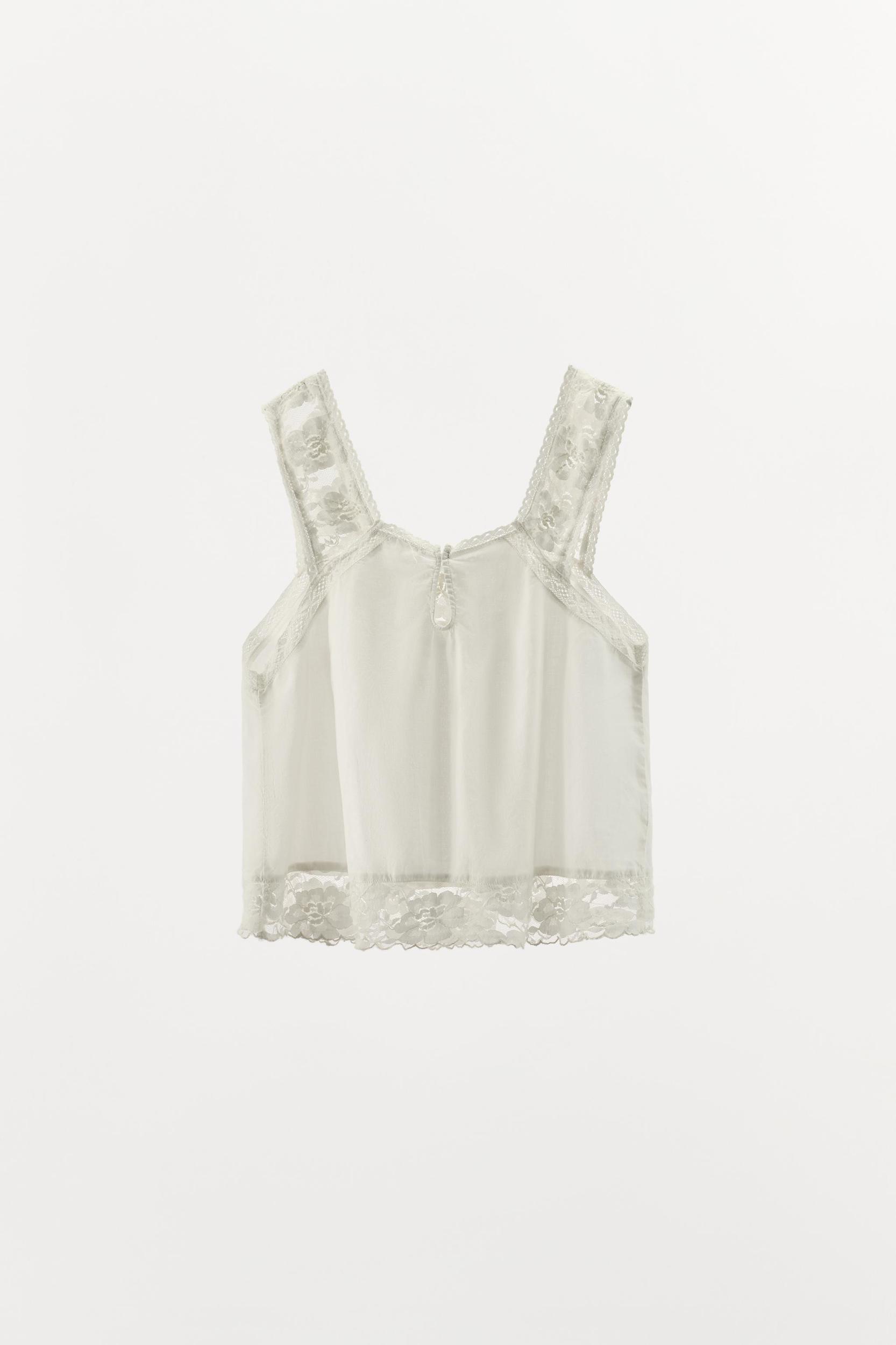 LIMITED EDITION EMBROIDERED LACE STRAPPY TOP Product Image