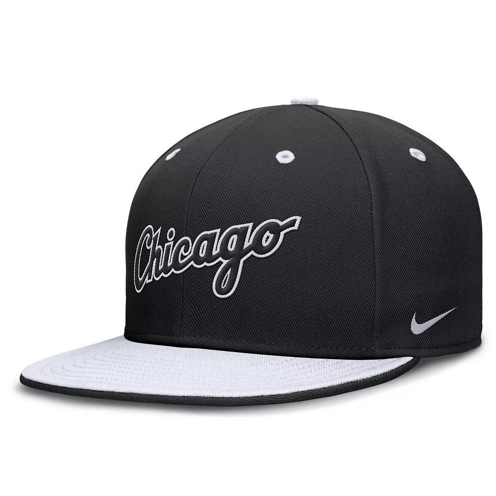 Men's Nike  Black/White Chicago White Sox  True Primetime Two-Tone Performance Fitted Hat, Size: 6 7/8 Product Image