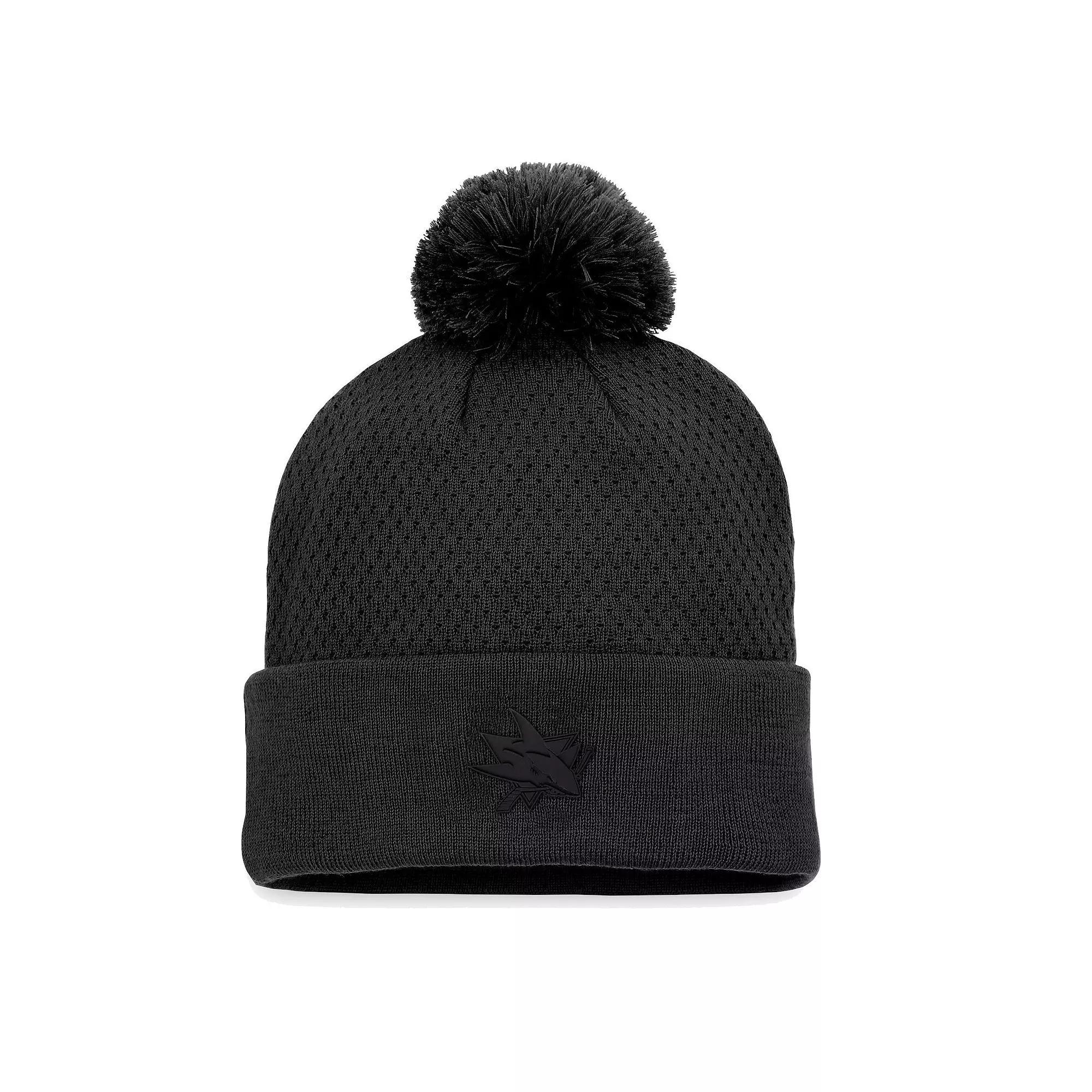 Women's Fanatics Branded Black Dallas Stars Authentic Pro Road Cuffed Knit Hat with Pom, Str Black Product Image