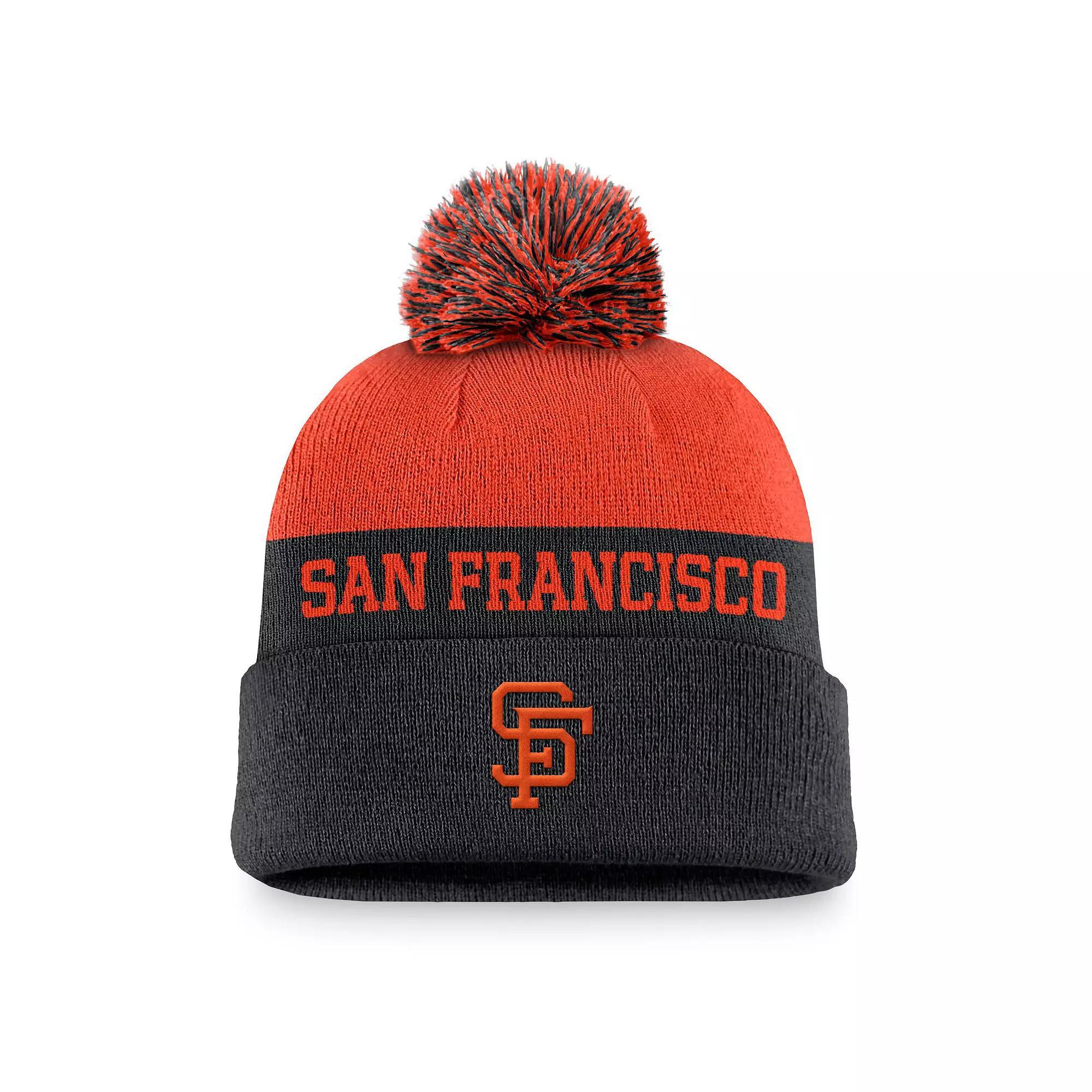 Mens Nike San Francisco Giants Rewind Peak Cuffed Knit Hat with Pom Product Image