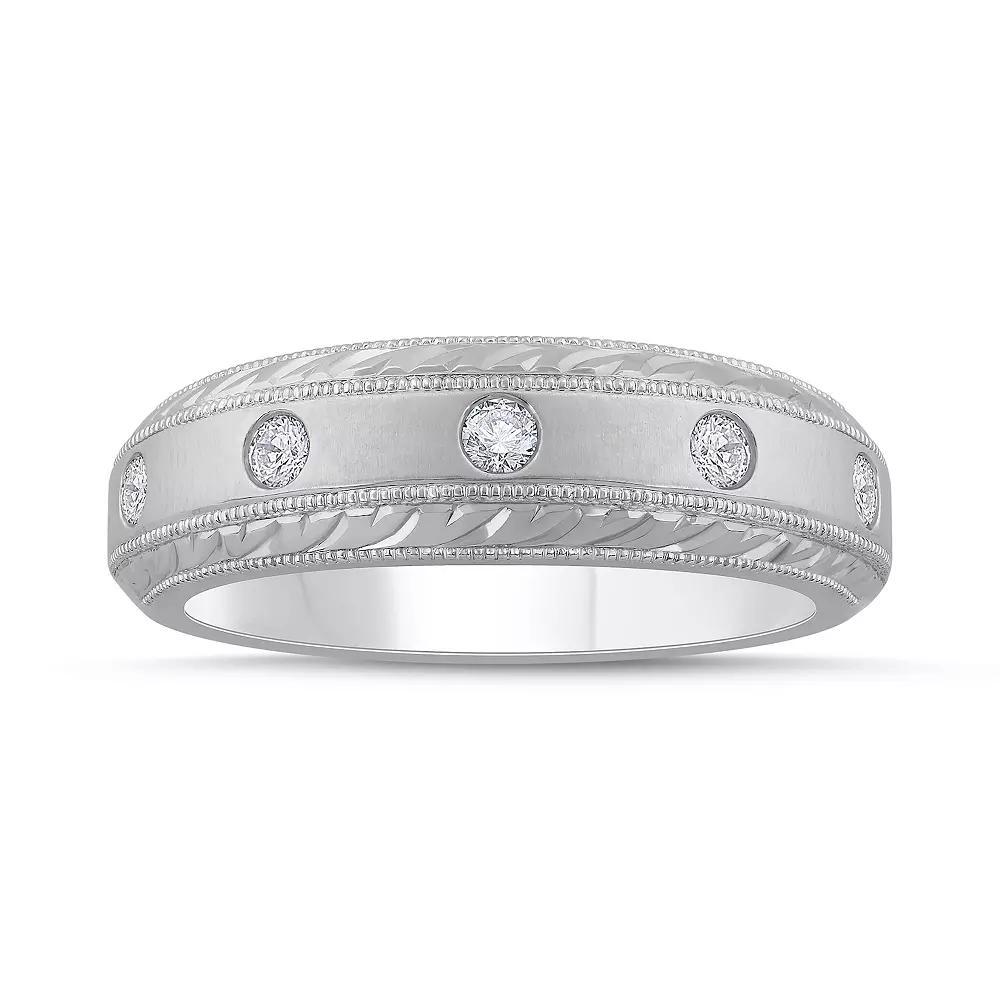 Galaxie Solaire 10k White Gold 1/4 Carat T.W. Lab-Grown Diamond Men's Ring, Size: 12, 10k Whgold Product Image