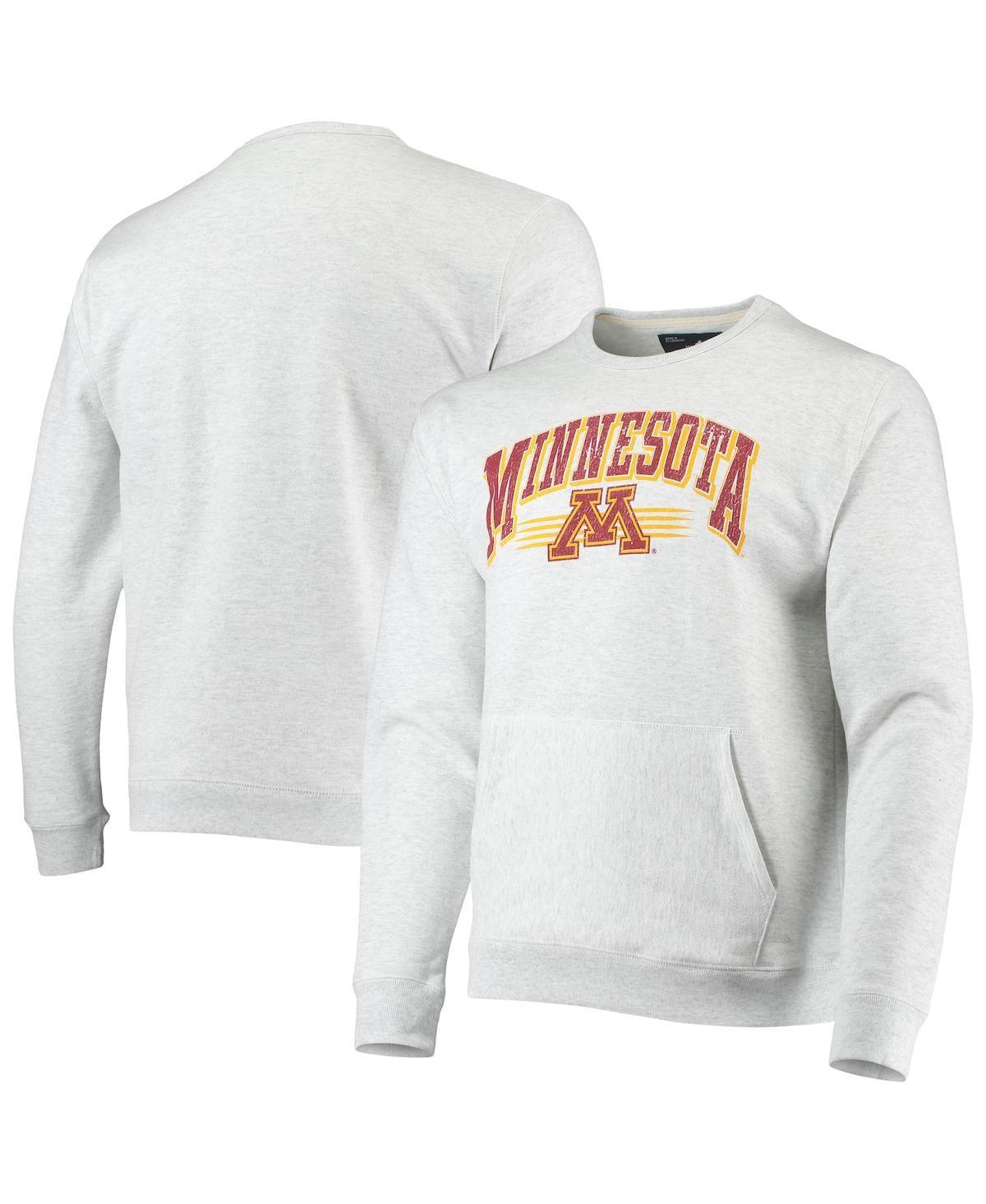 Men's League Collegiate Wear Heathered Gray Minnesota Golden Gophers Upperclassman Pocket Pullover Sweatshirt, Size: Large, Grey Product Image