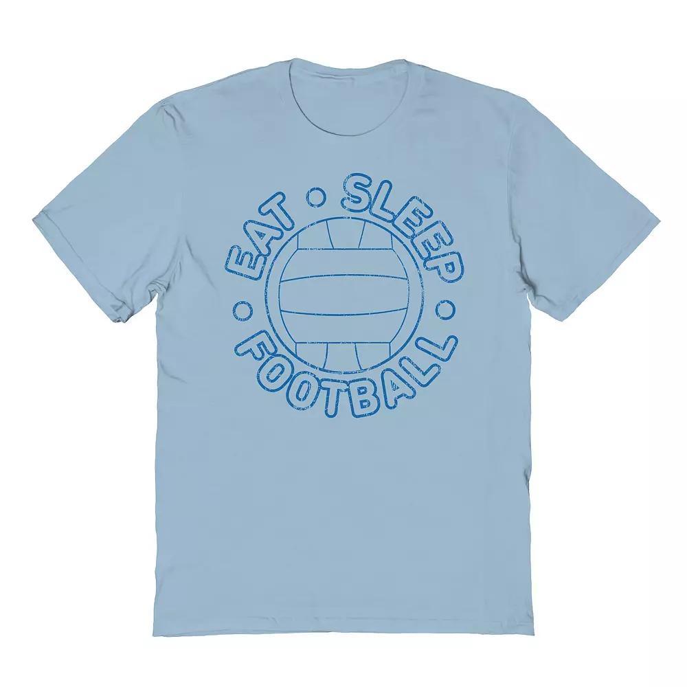 Men's Duke & Sons Eat Sleep Football Graphic Tee, Size: Medium, Light Blue Product Image