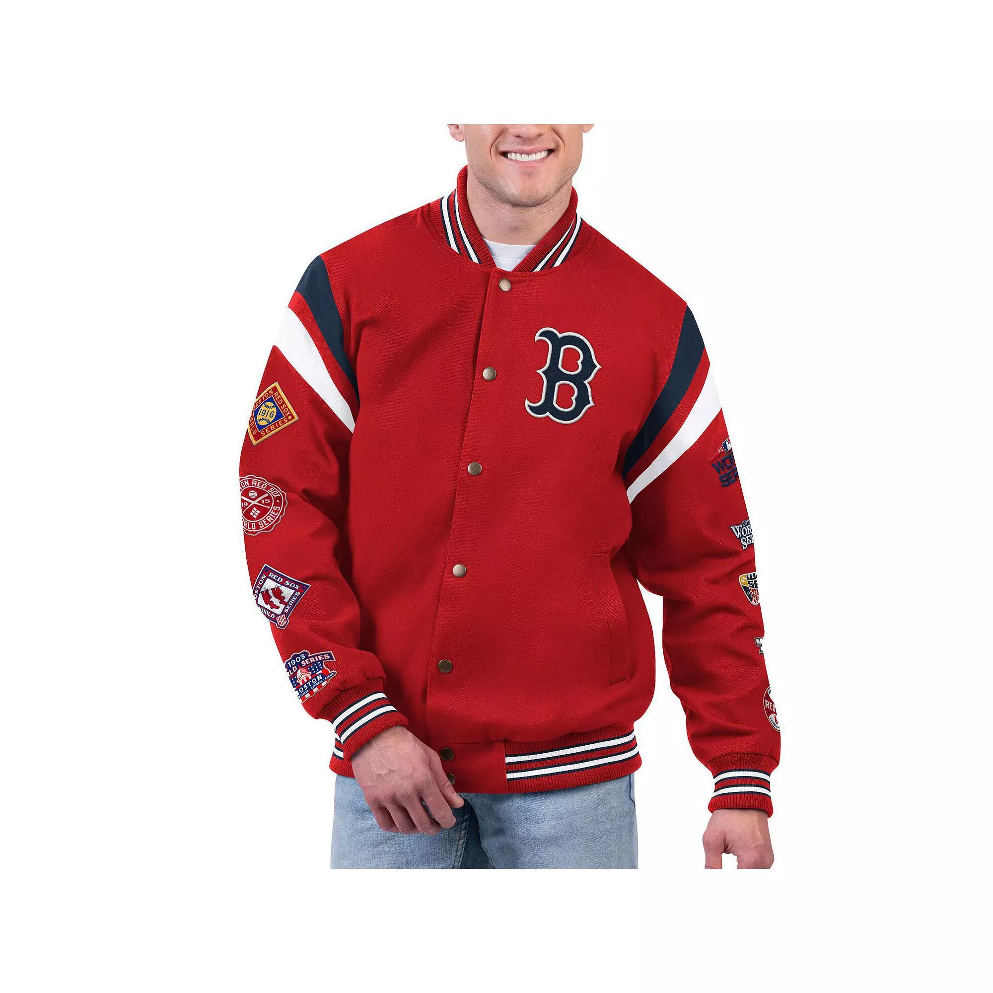 Men's G-III Sports by Carl Banks Red Boston Red Sox Quick Full-Snap Varsity Jacket, Size: Large Product Image