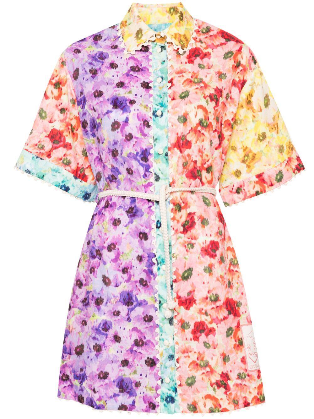 floral-print shirt dress Product Image