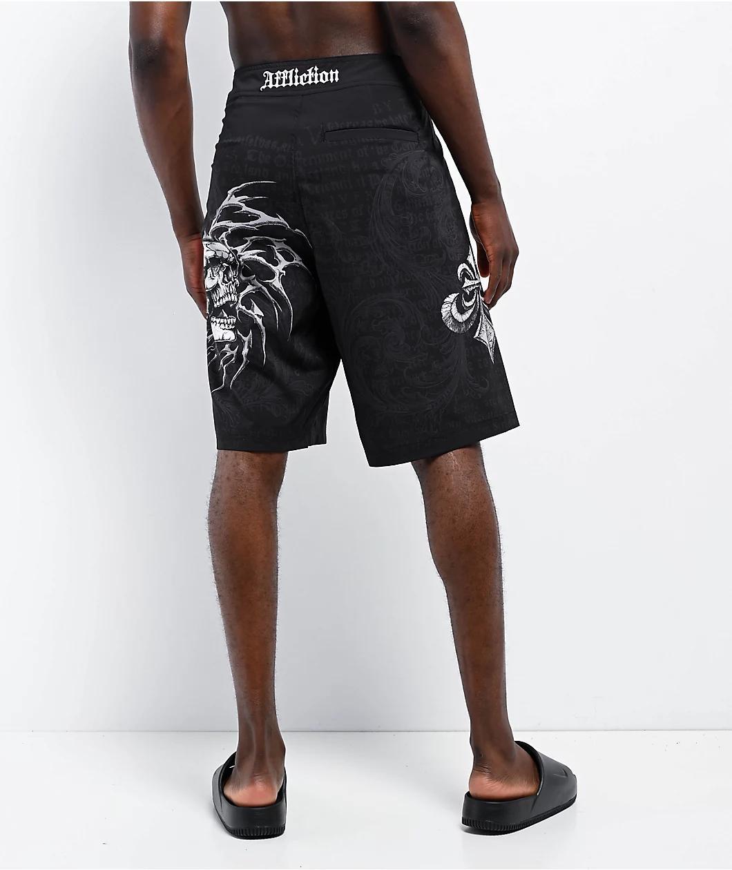 Affliction Collapse Black Board Shorts Product Image