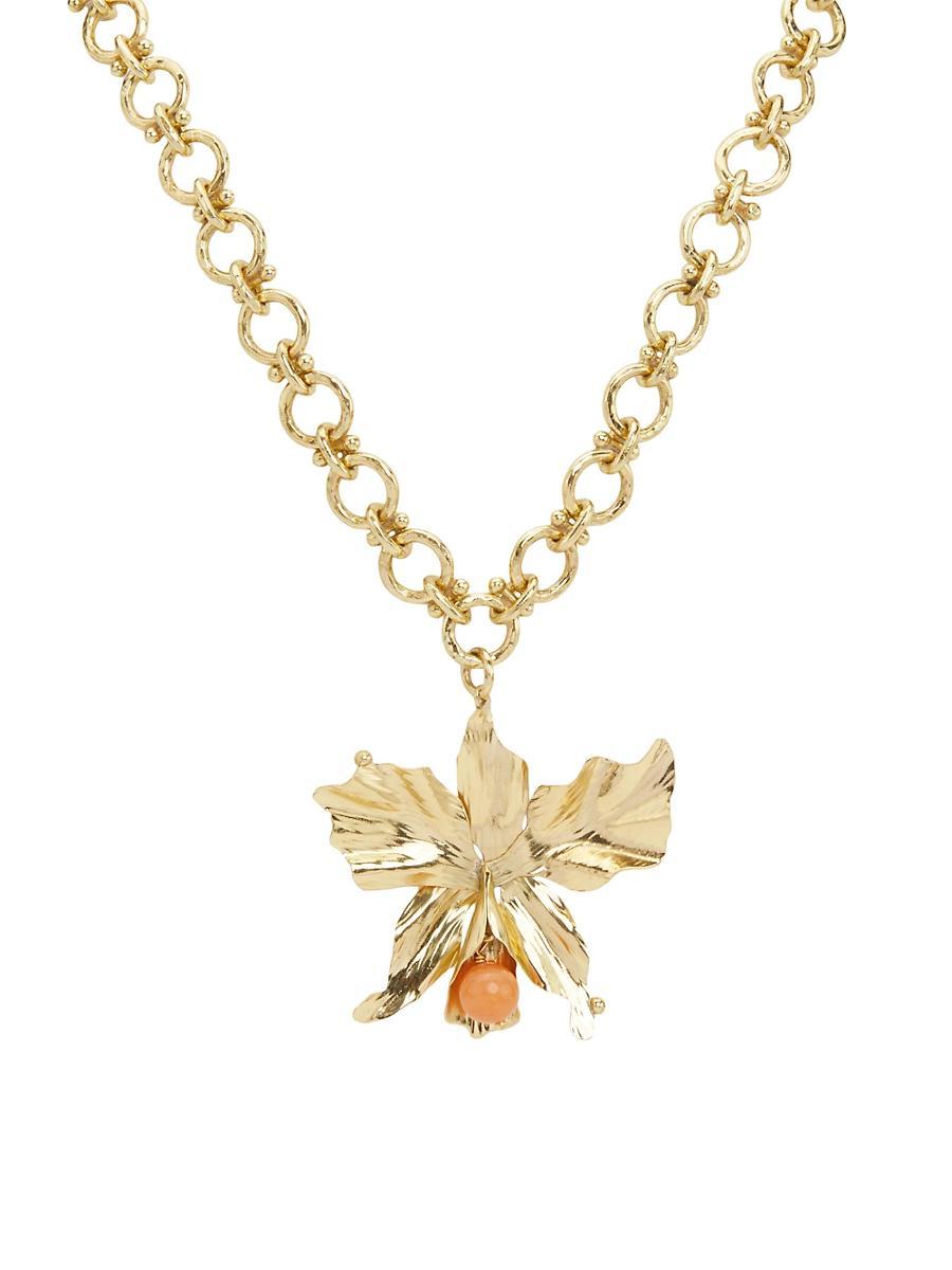Womens Lulu Pink Aventurine Flower Necklace Product Image