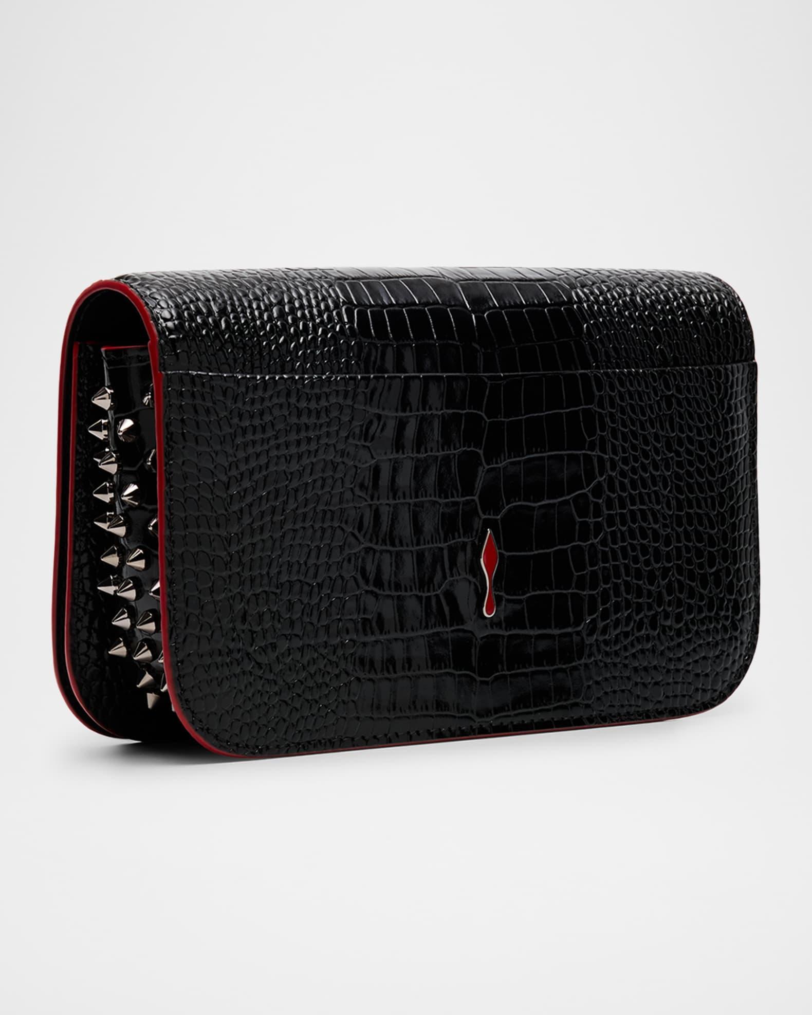 Paloma Small Croc-Embossed Leather Clutch Product Image