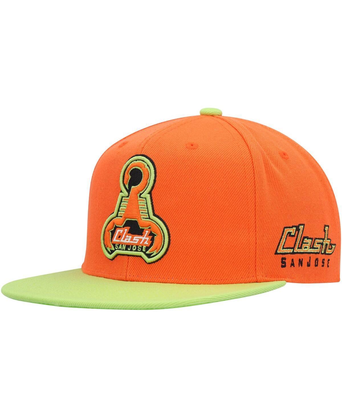 Men's Mitchell & Ness Orange San Jose Earthquakes Throwback Logo Snapback Hat, Sje Orange Product Image