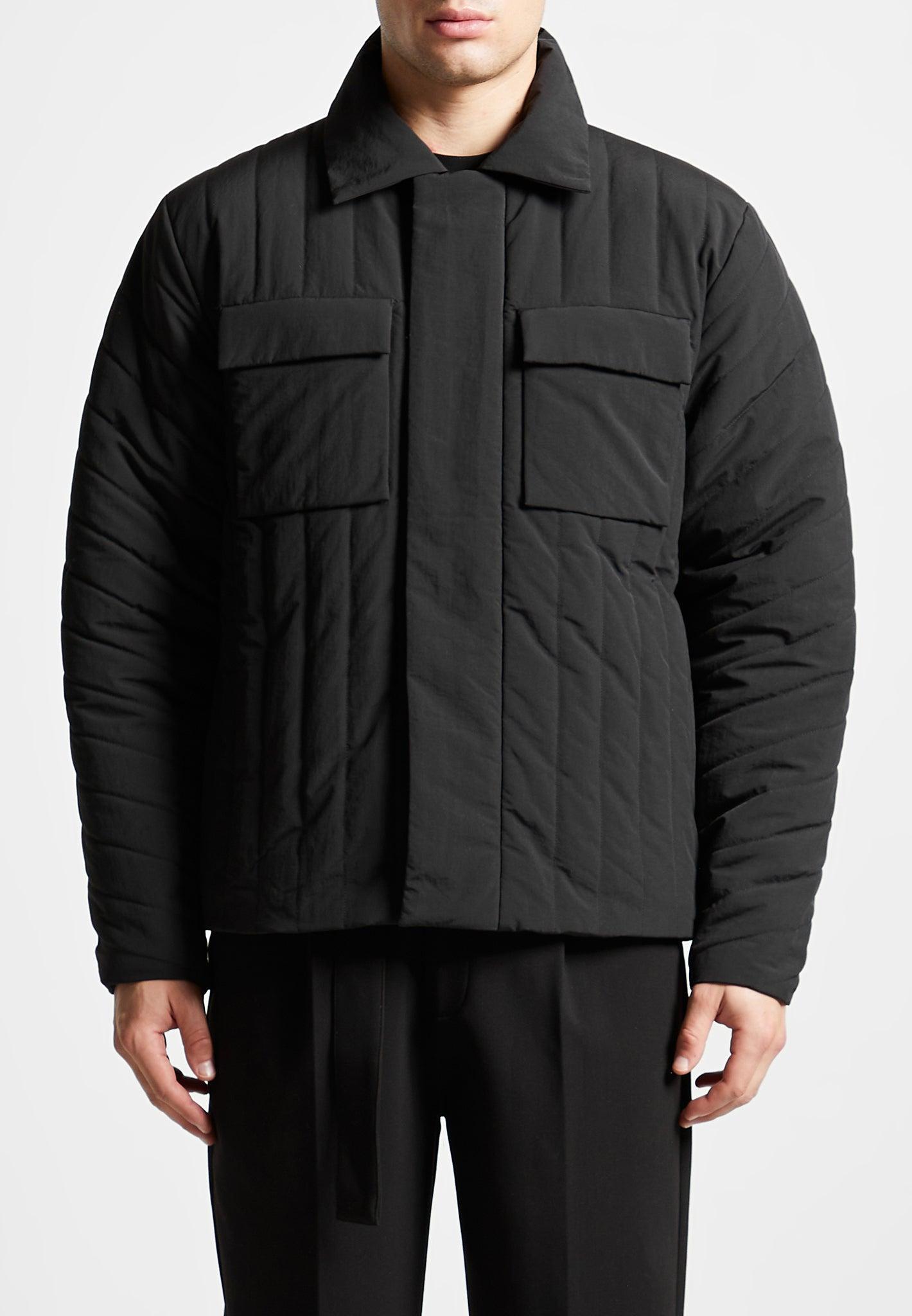 Quilted Harrington Jacket - Black Male Product Image