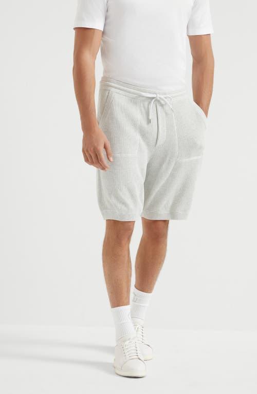 BRUNELLO CUCINELLI Knitted Bermuda Shorts In Grey Product Image