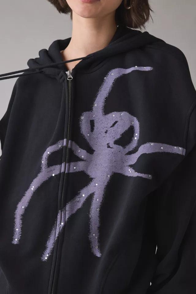 BDG Dusty Spider Graphic Oversized Zip-Up Hoodie Sweatshirt Product Image
