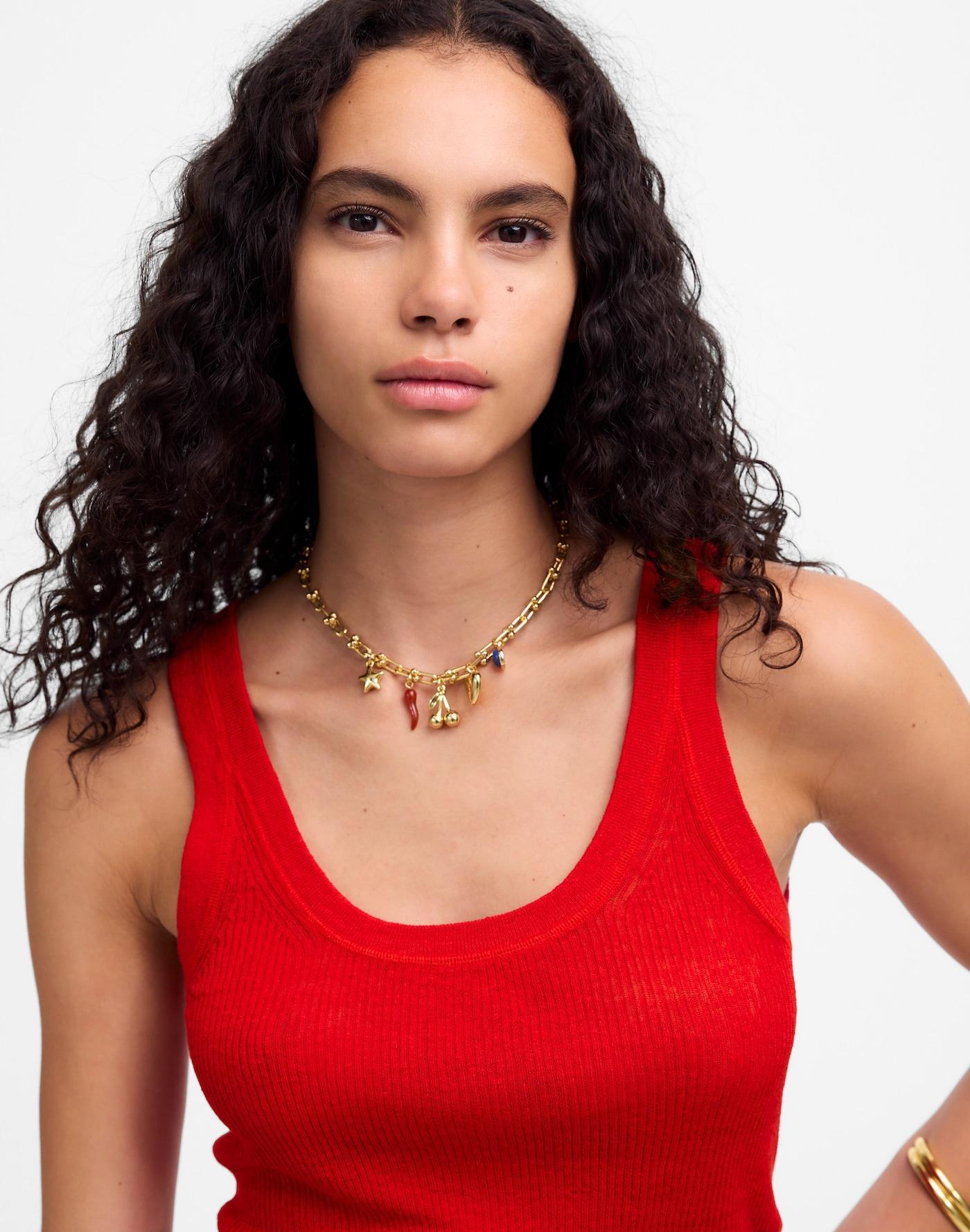 Linen-Blend Scoopneck Sweater Tank Product Image