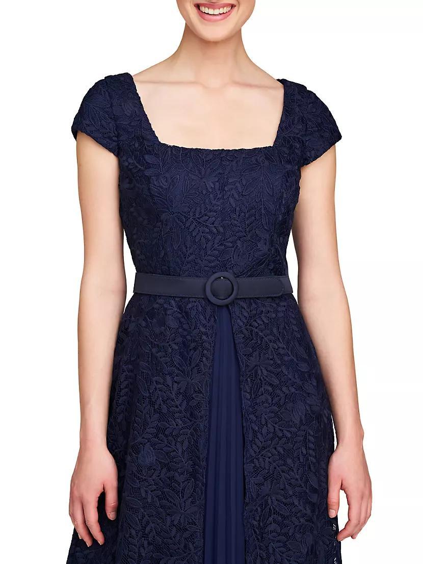 Claudia Lace-Chiffon Pleated Gown Product Image