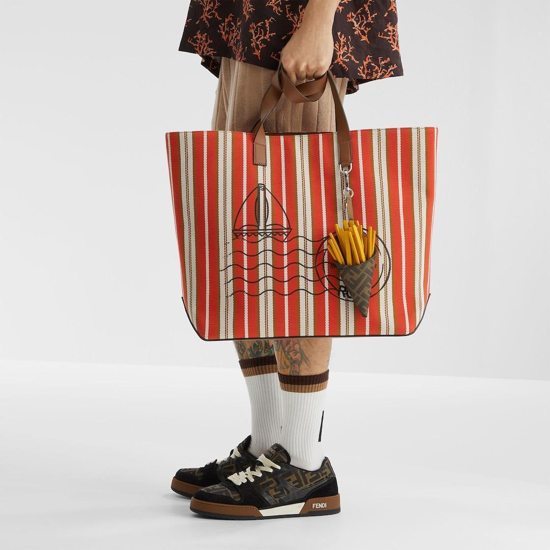 Fendi Match SneakersBrown FF jacquard and black suede fabric low-tops Product Image
